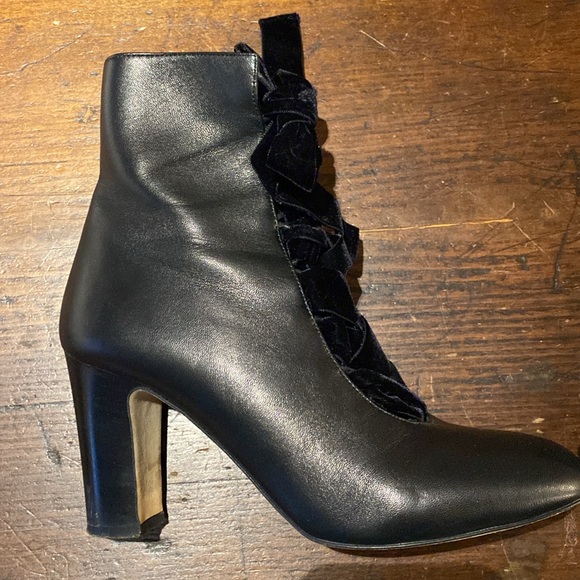 LK Bennett Maxine Heeled Boots with Velvet Tie Ups - Picture 8 of 14